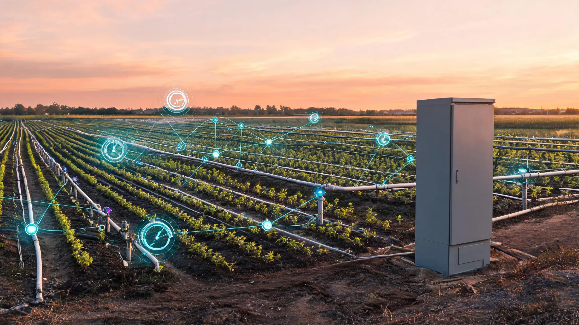 Field irrigation zones and sensor network