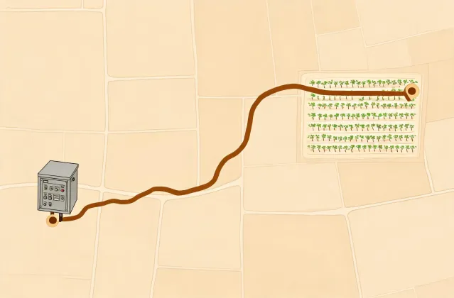 Illustrated irrigation procurement route